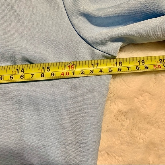 Lulu’s Dress Medium Mini Pale Blue Short Sleeve Silver Embellishments Crystals - Picture 15 of 16